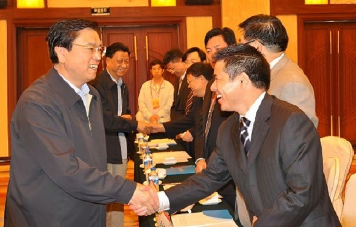 中共十八屆中央政治局常委、第十二屆全國人大常委會委員長張德江接見蔣錫培